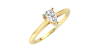 Bague solitaire en or jaune  avec diamant en forme de poire