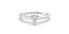 Bague solitaire en or blanc avec diamant en forme de poire