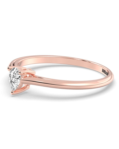 Bague solitaire en or rose avec diamant en forme de poire