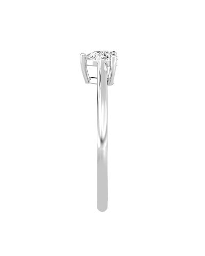 Bague solitaire en or blanc avec diamant en forme de poire