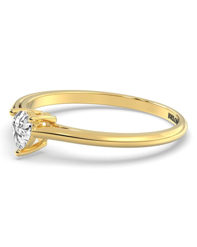 Bague solitaire en or jaune avec diamant en forme de poire