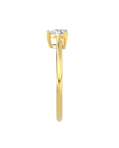 Bague solitaire en or jaune avec diamant en forme de poire
