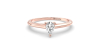 Bague solitaire en or rose avec diamant en forme de poire
