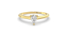 Bague solitaire en or jaune avec diamant en forme de poire