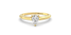 Bague solitaire en or jaune avec diamant en forme de poire