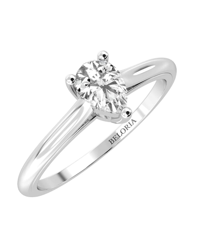 Bague solitaire en or blanc avec diamant en forme de poire