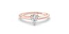 Bague solitaire en or rose avec diamant en forme de poire