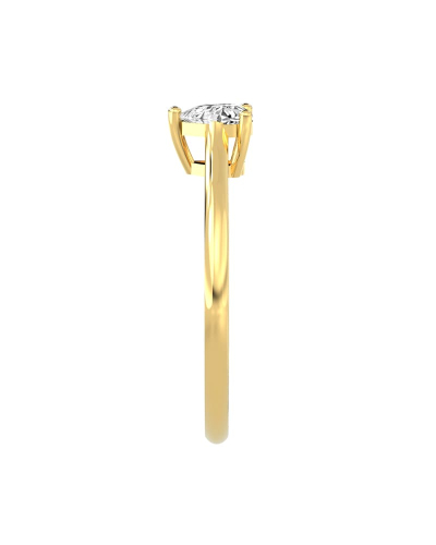 Bague solitaire en or jaune avec diamant en forme de poire