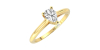 Bague solitaire en or jaune avec diamant en forme de poire