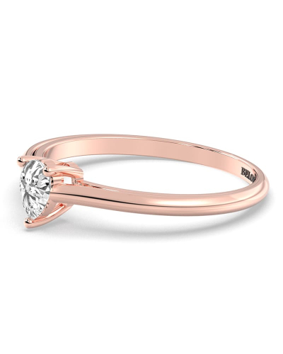 Bague solitaire en or rose avec diamant en forme de poire