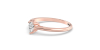 Bague solitaire en or rose avec diamant en forme de poire