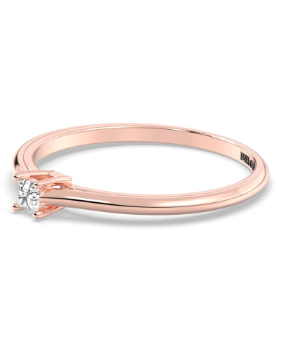 Bague solitaire en or rose avec diamant princesse