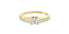 Bague solitaire en or jaune avec diamant princesse