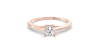 Bague solitaire en or rose avec diamant princesse