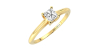 Bague solitaire en or jaune avec diamant princesse