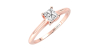 Bague solitaire en or rose avec diamant princesse