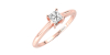 Bague solitaire en or rose avec diamant princesse