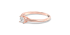 Bague solitaire en or rose avec diamant princesse