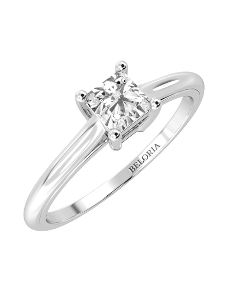 Bague solitaire en or jaune avec diamant princesse 2