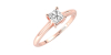 Bague solitaire en or rose avec diamant princesse