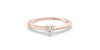 Bague solitaire en or rose avec diamant princesse