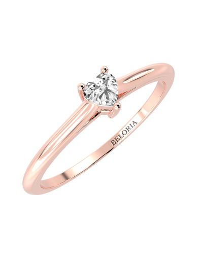 Bague solitaire en or rose avec diamant princesse