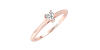 Bague solitaire en or rose avec diamant princesse
