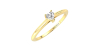Bague solitaire en or jaune avec diamant coeur