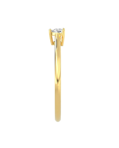 Bague solitaire en or jaune avec diamant coeur