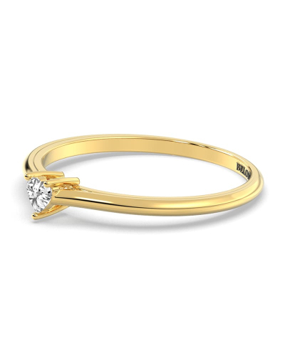 Bague solitaire en or jaune avec diamant coeur