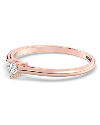 Bague solitaire en or rose avec diamant princesse