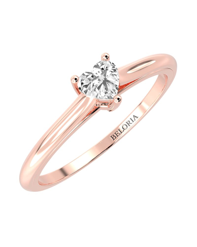 Bague solitaire en or rose avec diamant princesse