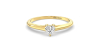Bague solitaire en or jaune avec diamant princesse