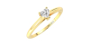 Bague solitaire en or jaune avec diamant princesse