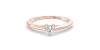 Bague solitaire en or rose avec diamant princesse