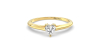Bague solitaire en or jaune avec diamant princesse