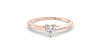 Bague solitaire en or rose avec diamant princesse