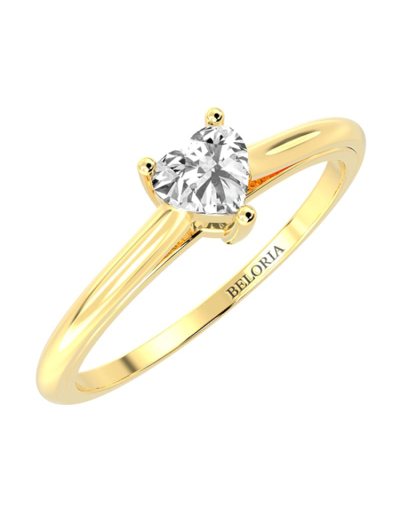 Bague solitaire en or rose avec diamant princesse 2