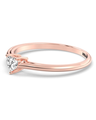 Bague solitaire en or rose avec diamant princesse
