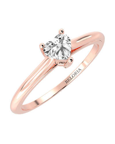 Bague solitaire en or rose avec diamant princesse