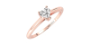 Bague solitaire en or rose avec diamant princesse