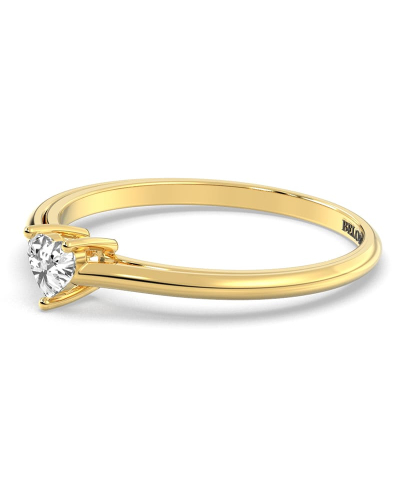 Bague solitaire en or jaune avec diamant princesse