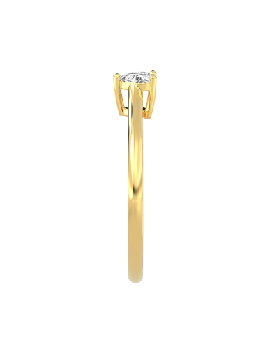 Bague solitaire en or jaune avec diamant princesse