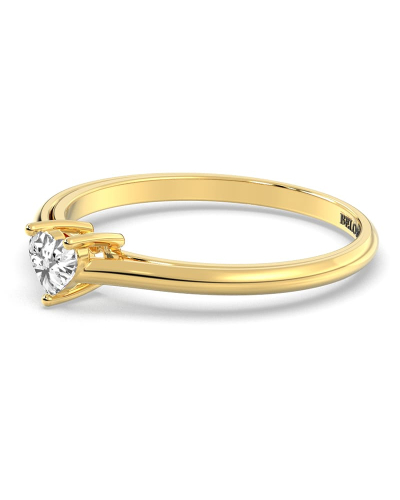Bague solitaire en or jaune avec diamant princesse