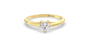Bague solitaire en or jaune avec diamant princesse