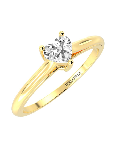 Bague solitaire en or rose avec diamant princesse 2