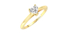 Bague solitaire en or jaune avec diamant princesse