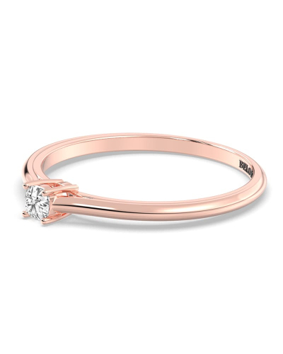 Bague Solitaire en or rose avec Diamant Coussin