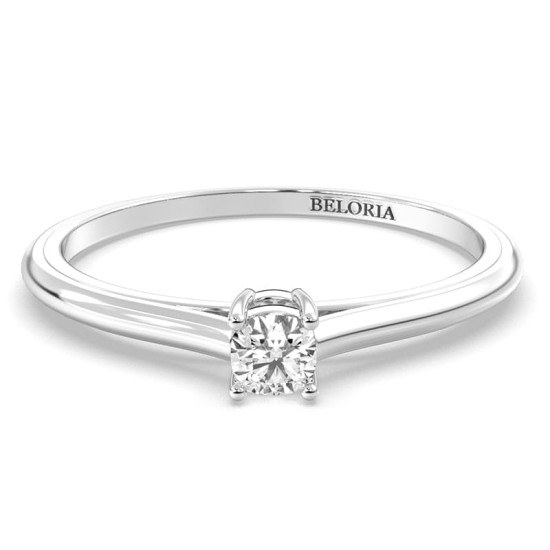 Bague Solitaire en or blanc avec Diamant Coussin
