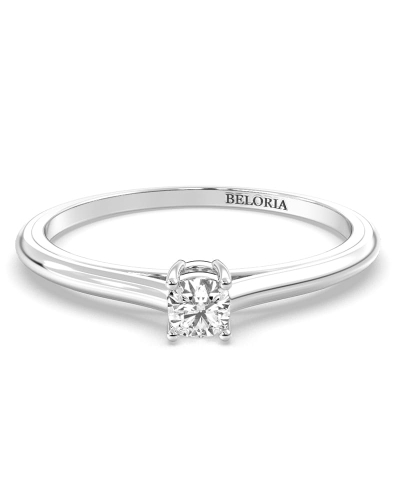 Bague Solitaire en or blanc avec Diamant Coussin